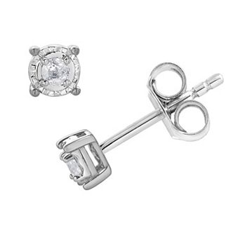 Diamond Brilliance 1/10 Carat T.W. Lab-Grown Diamond Round Miracle Stud Earrings