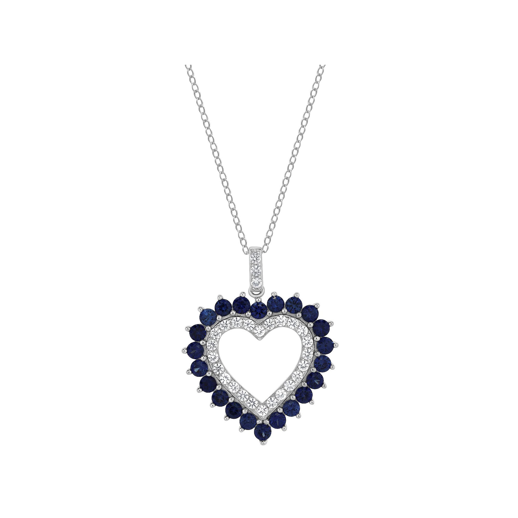 Gemstone Brilliance Lab-Created Gemstone Heart Pendant Necklace, Womens, 