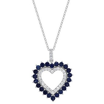 Gemstone Brilliance Lab-Created Gemstone Heart Pendant Necklace