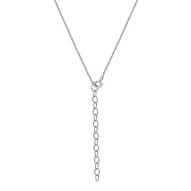 Gemstone Brilliance Sterling Silver Freshwater Cultured Pearl Curved Bar Necklace