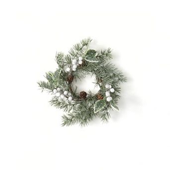 Sullivan's Artificial 11 in Pine Leaf And Berry Mini Accent Holiday Wreath