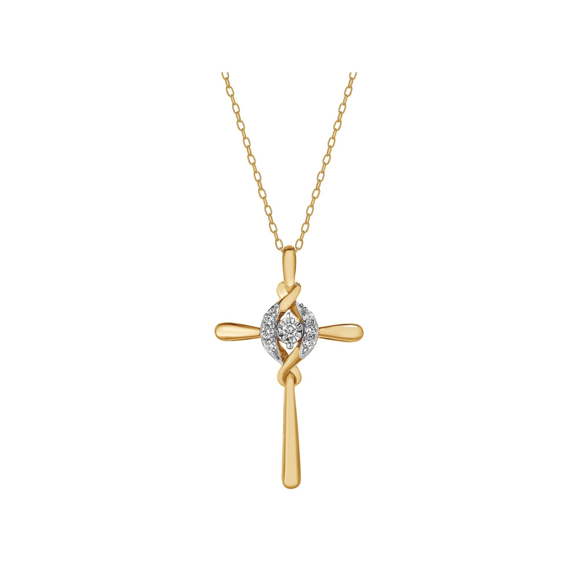 Diamond Brilliance 1/10 Carat T.W. Lab-Grown Diamond Cross Pendant Necklac