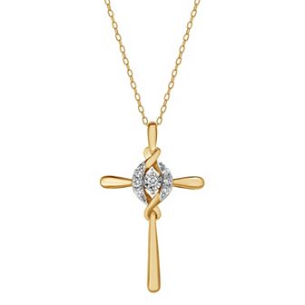 Diamond Brilliance 1/10 Carat T.W. Lab-Grown Diamond Cross Pendant Necklace