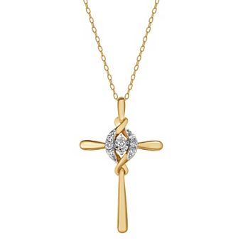 Diamond Brilliance 1/10 Carat T.W. Lab-Grown Diamond Cross Pendant Necklace