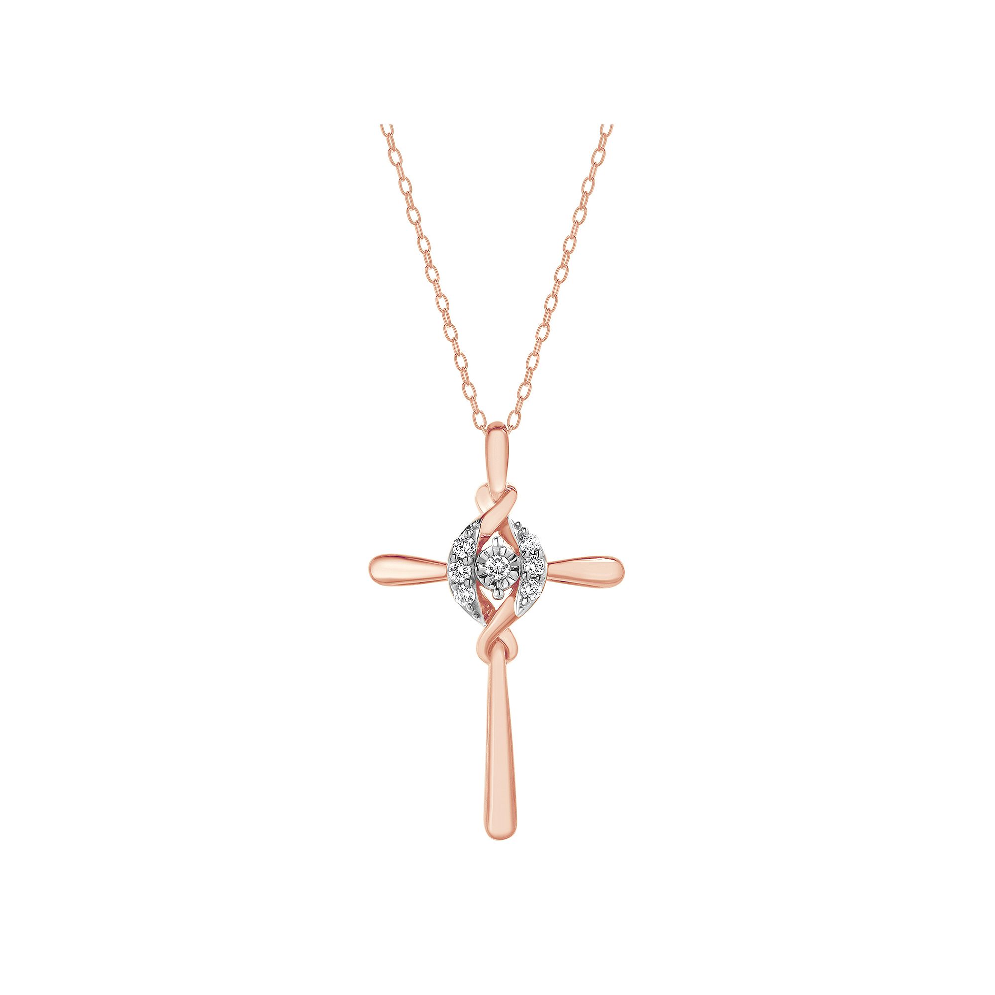 Diamond Brilliance 1/10 Carat T.W. Lab-Grown Diamond Cross Pendant Necklac