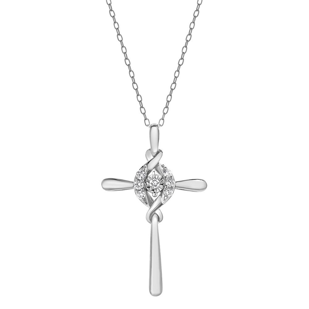 Brilliante 2.07 DEW Simulated Diamond Cross Pendant w/ Chain main image 0