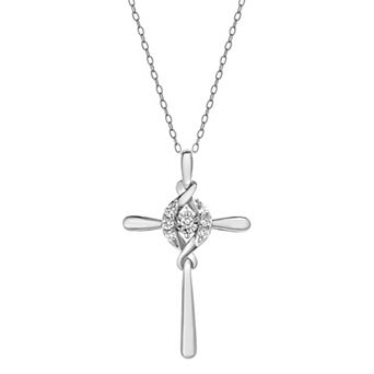 Diamond Brilliance 1/10 Carat T.W. Lab-Grown Diamond Cross Pendant Necklace