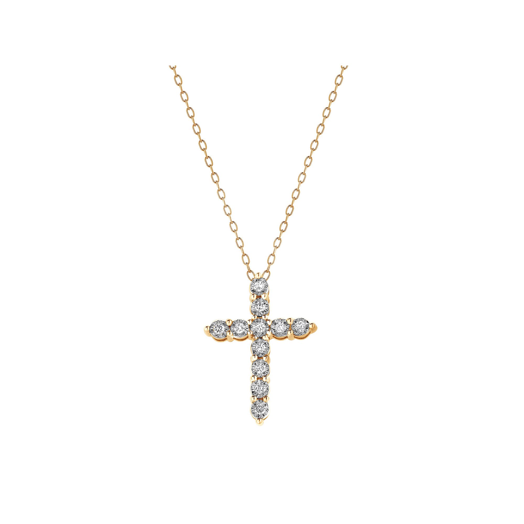 Diamond Brilliance 1/10 Carat T.W. Lab-Grown Diamond Cross Miracle Pendant