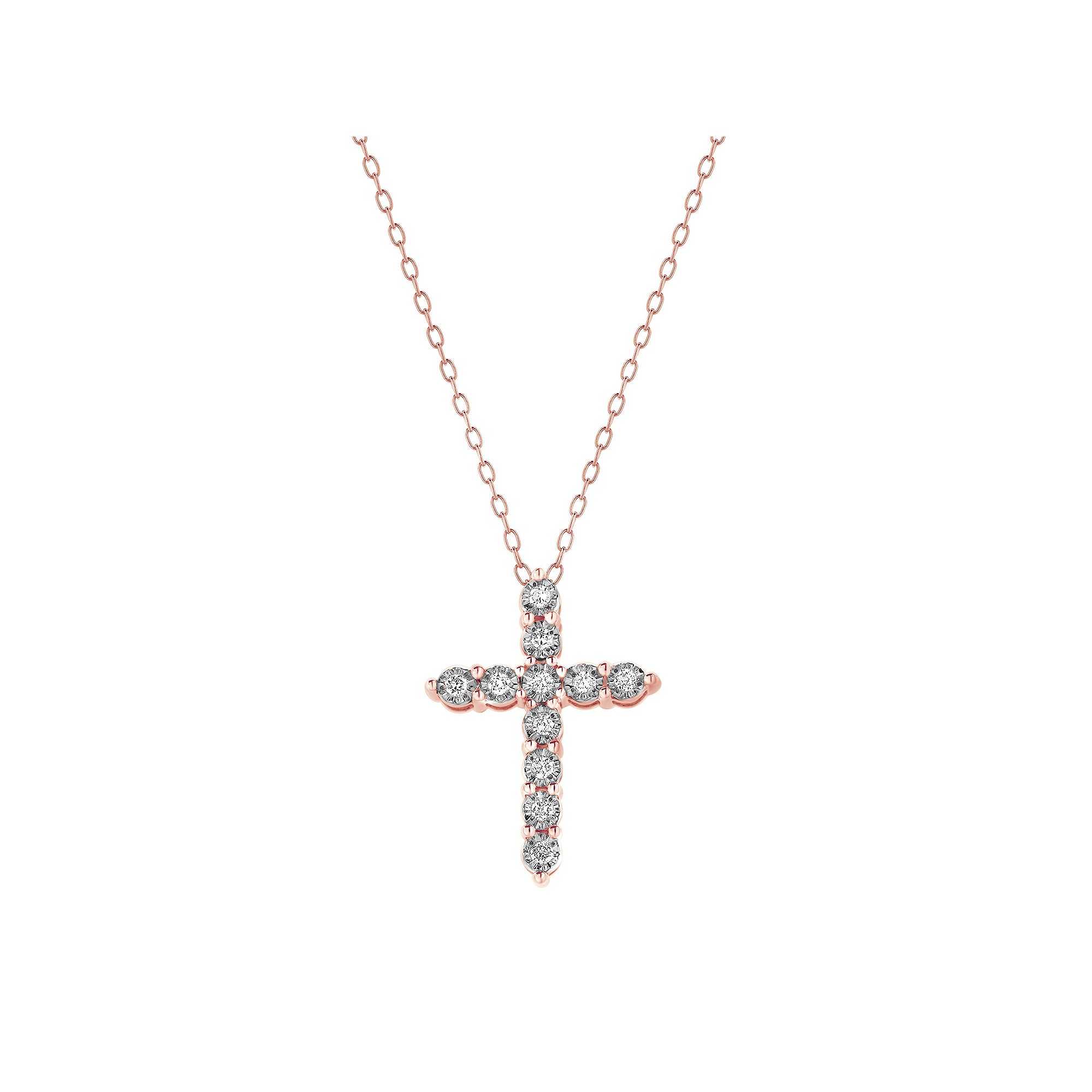 Diamond Brilliance 1/10 Carat T.W. Lab-Grown Diamond Cross Miracle Pendant