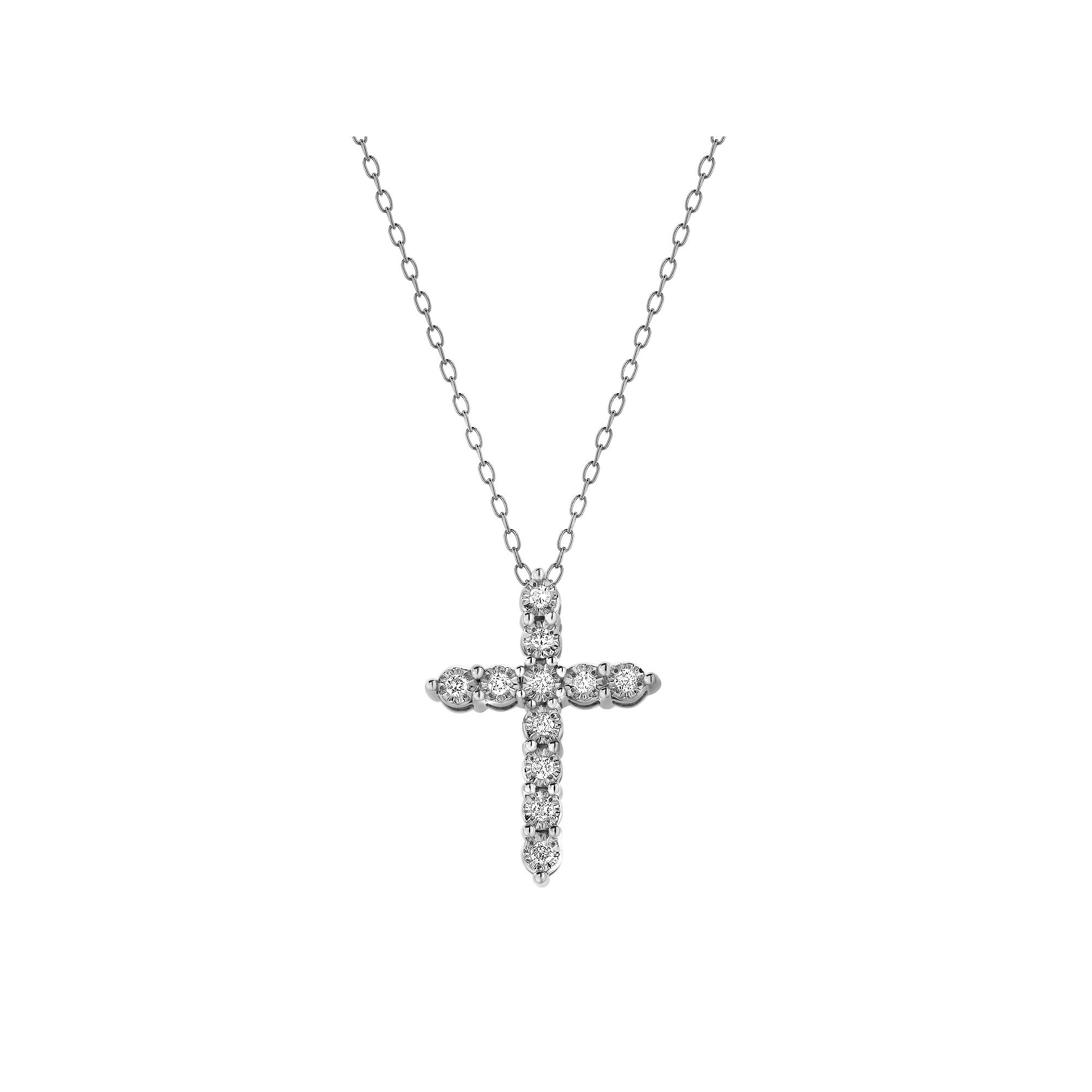 Diamond Brilliance 1/10 Carat T.W. Lab-Grown Diamond Cross Miracle Pendant