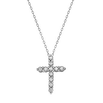 Diamond Brilliance 1/10 Carat T.W. Lab-Grown Diamond Cross Miracle Pendant Necklace