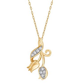 Diamond Brilliance 1/10 Carat T.W. Lab-Grown Diamond Rose Pendant Necklace