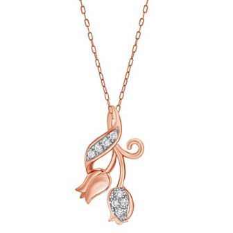 Diamond Brilliance 1/10 Carat T.W. Lab-Grown Diamond Rose Pendant Necklace