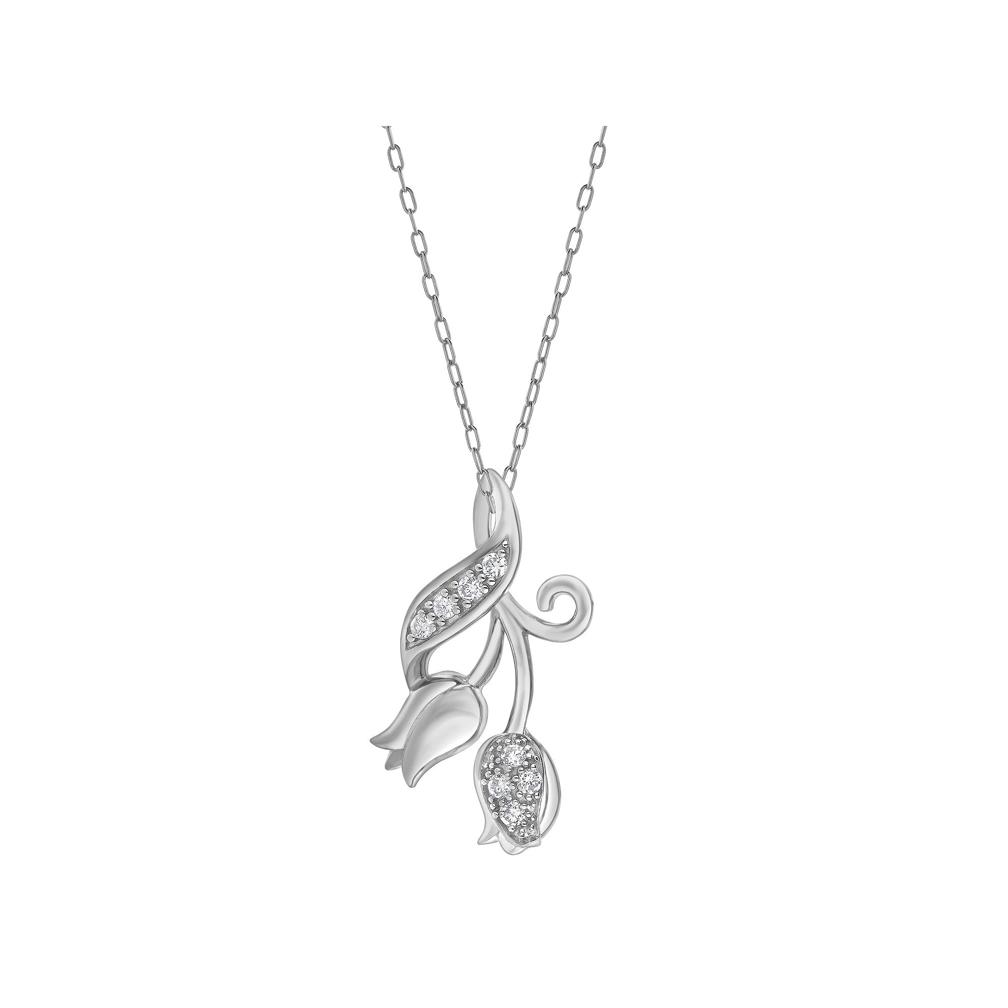 Diamond Brilliance 1/10 Carat T.W. Lab-Grown Diamond Rose Pendant Necklace