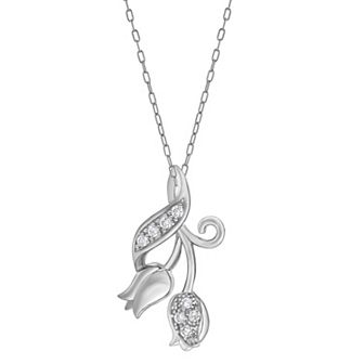 Diamond Brilliance 1/10 Carat T.W. Lab-Grown Diamond Rose Pendant Necklace