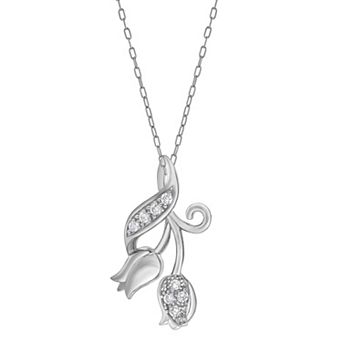Diamond Brilliance 1/10 Carat T.W. Lab-Grown Diamond Rose Pendant Necklace