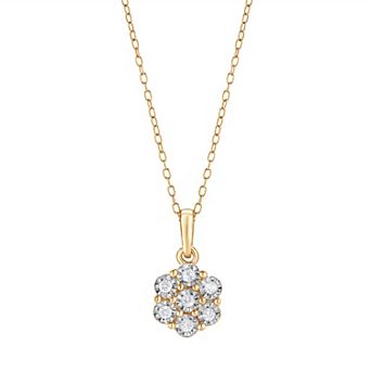 Diamond Brilliance 1/10 Carat T.W. Lab-Grown Diamond Cluster Pendant Necklace