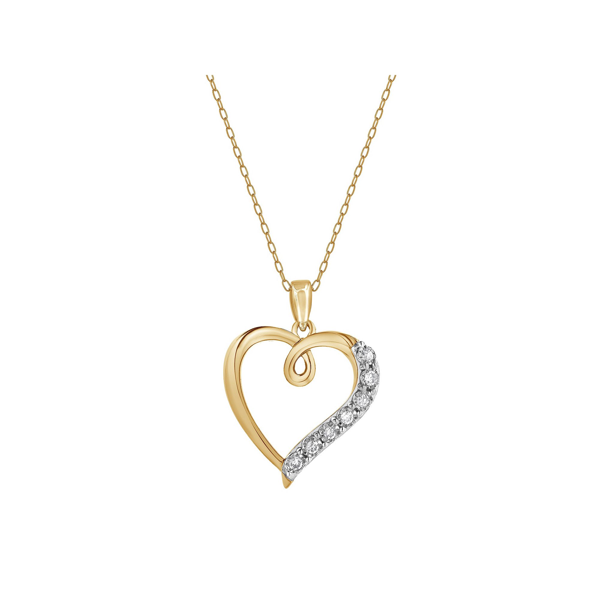 Diamond Brilliance 1/10 Carat T.W. Lab-Grown Diamond Open Heart Pendant Ne