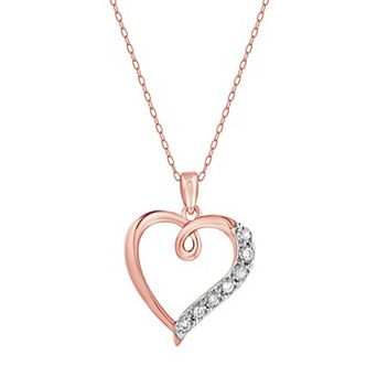 Diamond Brilliance 1/10 Carat T.W. Lab-Grown Diamond Open Heart Pendant Necklace