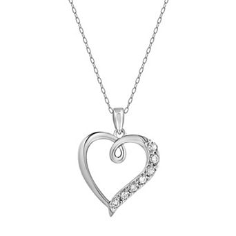 Diamond Brilliance 1/10 Carat T.W. Lab-Grown Diamond Open Heart Pendant Necklace