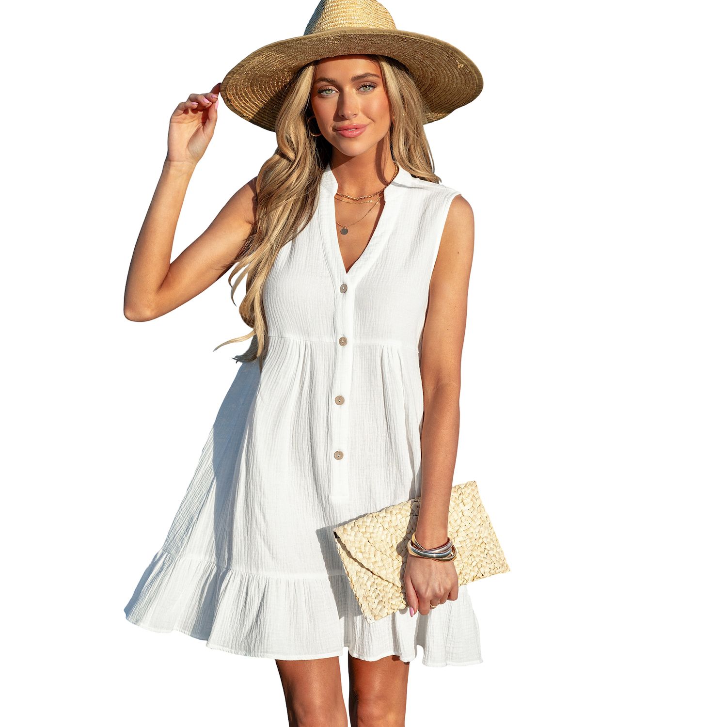 cupshe white dress Halter A-Line Mini with Lace Trim for Vacation The Breathtaking White Maxi Dress keeps it clean Cupshe White Ruffle Hem Mini