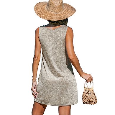 Women's Cupshe Sand Scoop Neck Hem Twist Mini Swim Cover-Up Dress