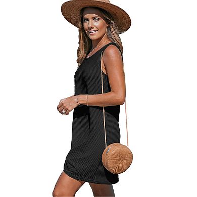 Women's Cupshe Black Sleeveless Twisted Hem Mini Cover-Up