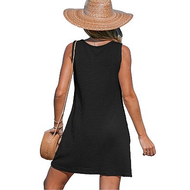 Women's Cupshe Black Sleeveless Twisted Hem Mini Cover-Up