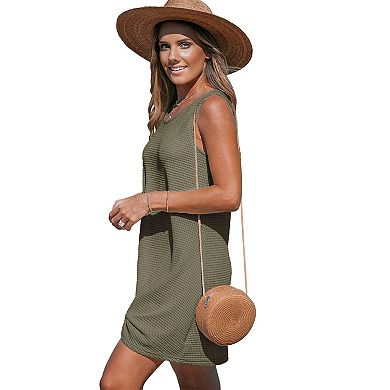 Women's Cupshe Olive Round Neck Sleeveless Twist Cover-Up