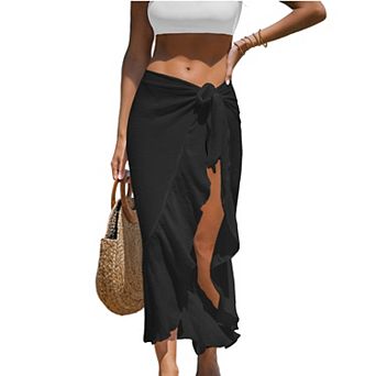 Women's Cupshe Black Side Tie Midi Cover-Up