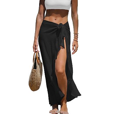 Women's Cupshe Black Side Tie Midi Cover-Up