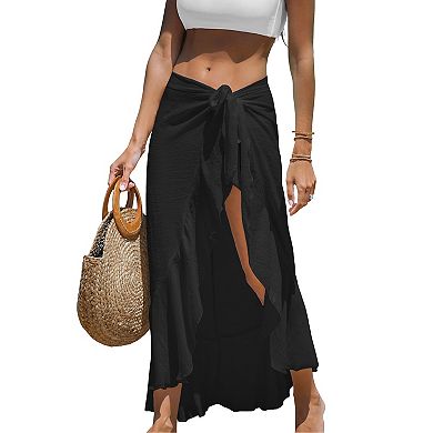 Women's Cupshe Black Side Tie Midi Cover-Up