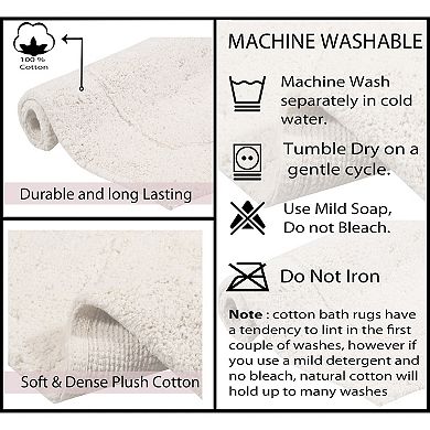 Home Weavers Waterford Collection 100% Cotton Tufted Extra Soft And Absorbent Bath Rugs