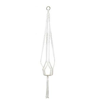 Nylon Macrame Plant Hanger Flower Pot Holder Rope Baskets White