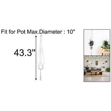 Nylon Macrame Plant Hanger Flower Pot Holder Rope Baskets White
