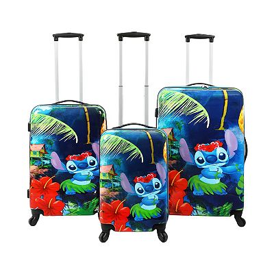 Disney's Lilo Stitch Hula Stitch 3-Piece Hardside Spinner Luggage