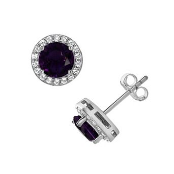 Gemstone Brilliance Simulated Gemstone & Lab-Created White Sapphire Earrings
