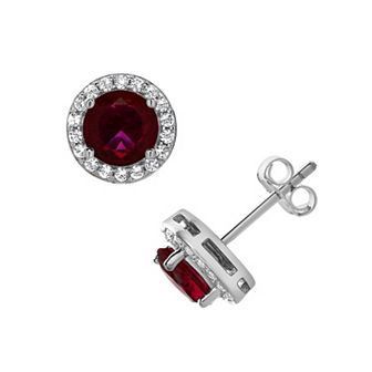 Gemstone Brilliance Gemstone & Lab-Created White Sapphire Earrings