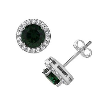 Gemstone Brilliance Simulated Gemstone & Lab-Created White Sapphire Earrings