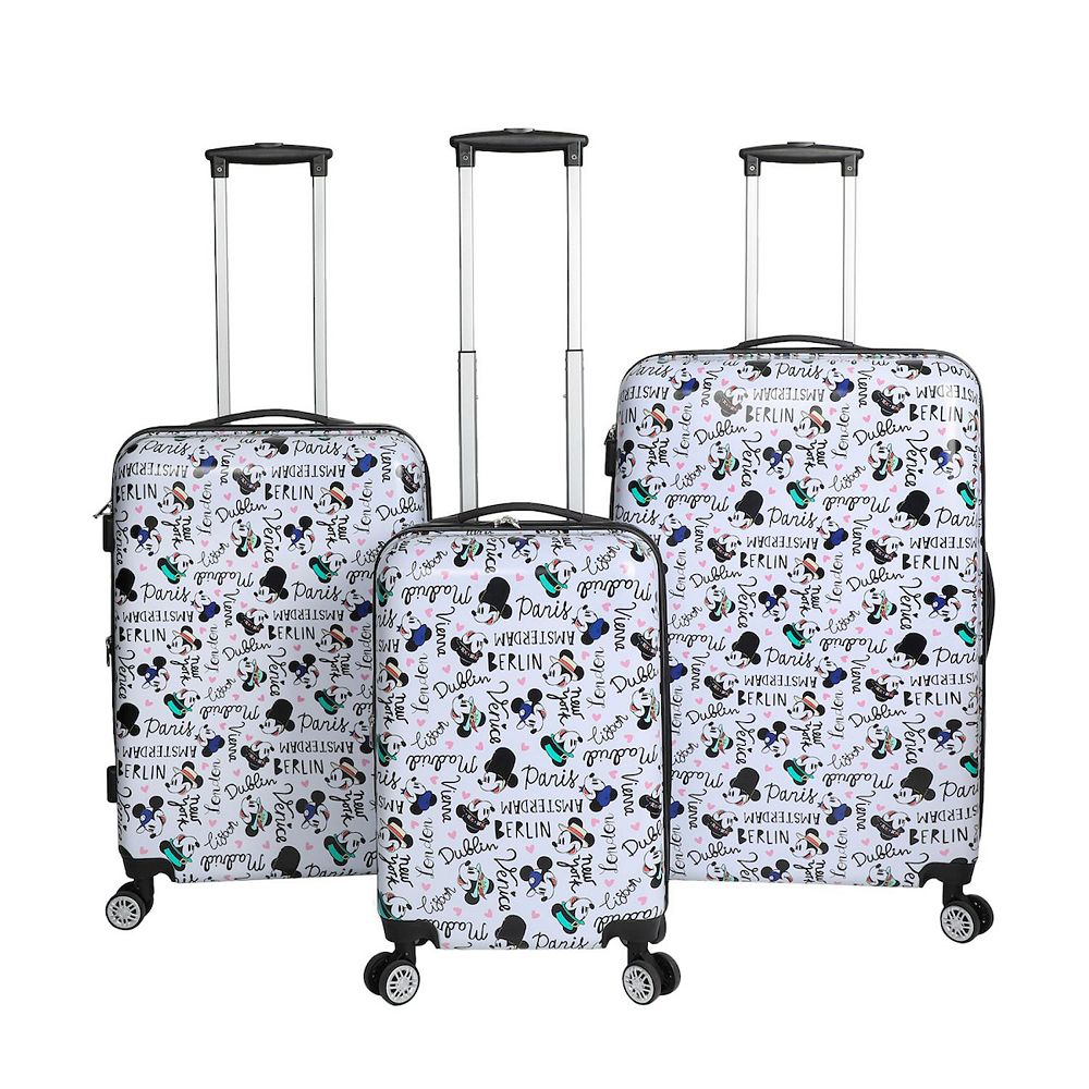 Disney's Mickey Mouse Destination 3-Piece Hardside Spinner Luggage Set
