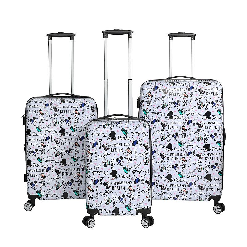 Disney's Mickey Mouse Destination 3-Piece Hardside Spinner Luggage Set