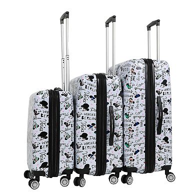 Disney's Mickey Mouse Destination 3-Piece Hardside Spinner Luggage Set