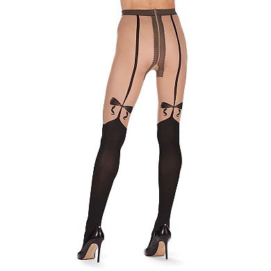Delicate Bow Back Opaque Tights