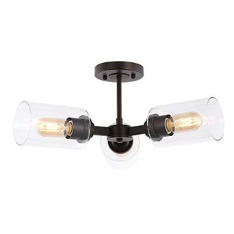 Jaymes Farmhouse Industrial Iron Cylinder Led Semi Flush Mount