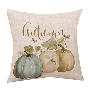 Fall Pumpkin Halloween Thanksgiving Easter Daily Decor Cotton Linen Pillow Covers 2 pc