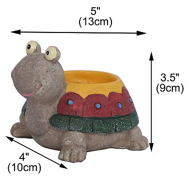 Garden Resin Turtle Shaped Plant Flower Pot Planter Colorful