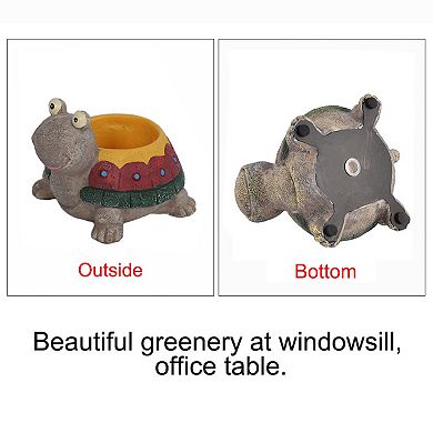 Garden Resin Turtle Shaped Plant Flower Pot Planter Colorful
