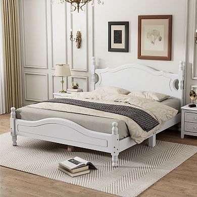 Merax Wood Platform Bed Frame,retro Style Platform Bed With Wooden Slat Support