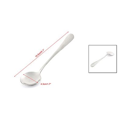 Home Restaurant Round Head Soup Condiment Spoon 6.1" Long