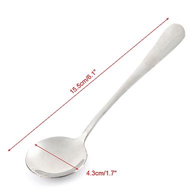 Home Restaurant Round Head Soup Condiment Spoon 6.1" Long